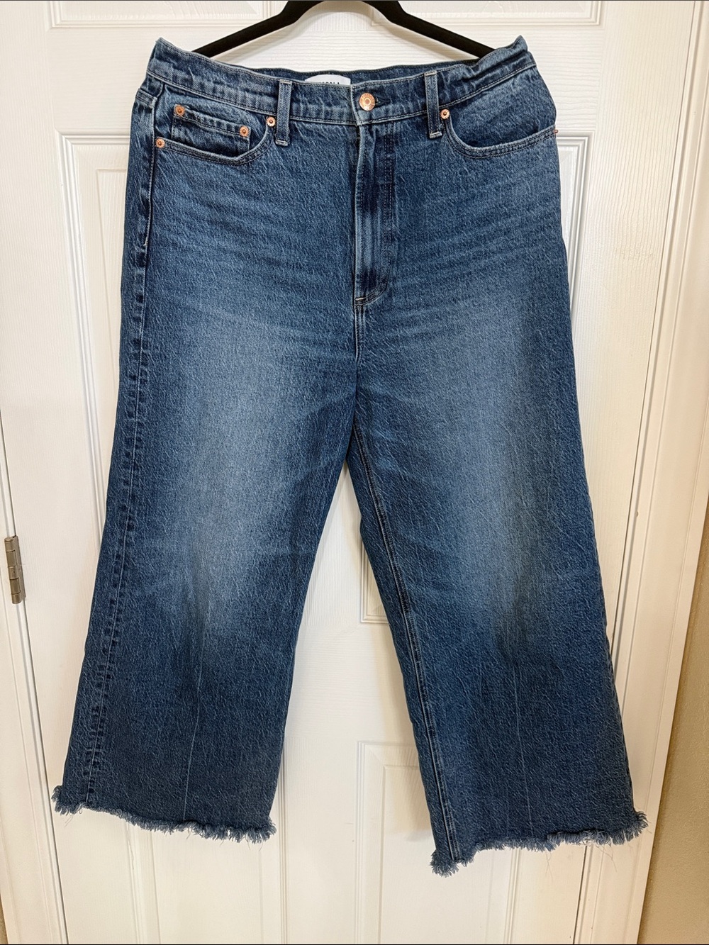 pistola Dark Wash Cropped Wide-Leg Jeans